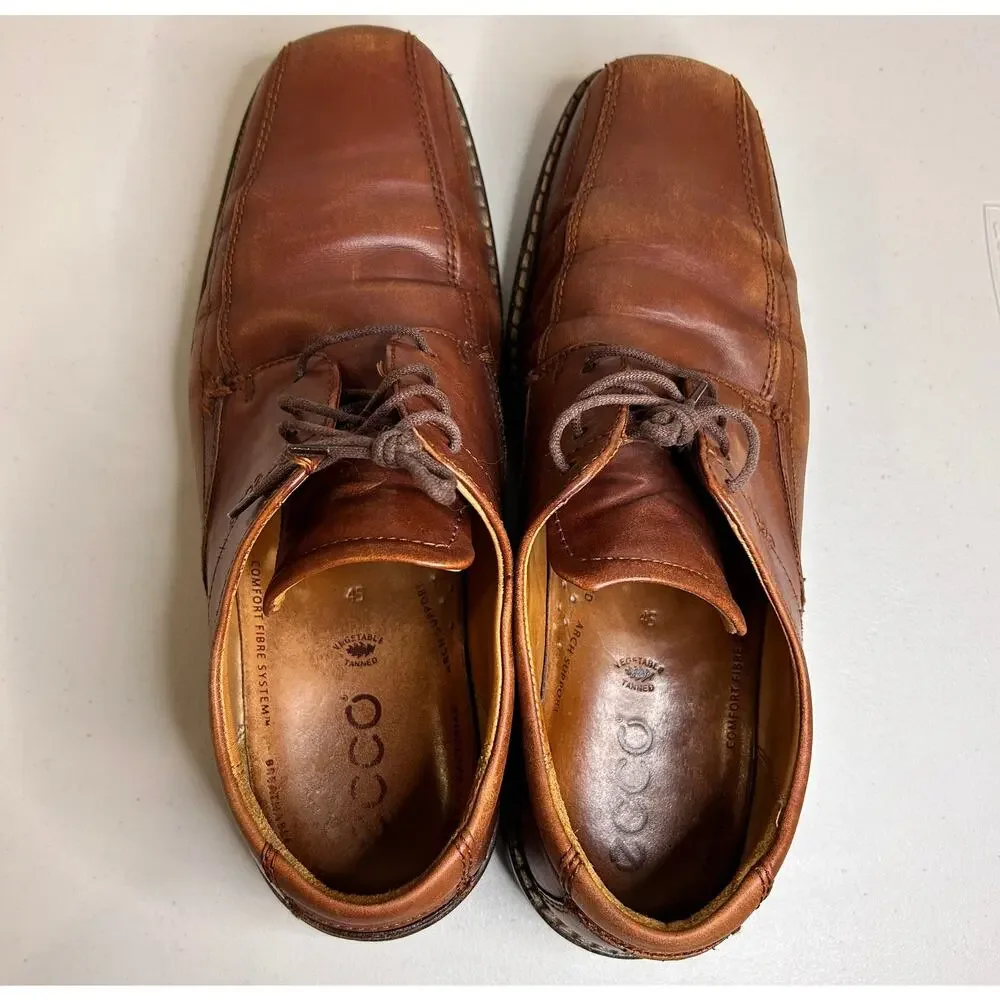 ECCO Men's Bicycle Toe Loafer‎ Oxford Shoes Leather Brown 45 EU / 11-11.5 US